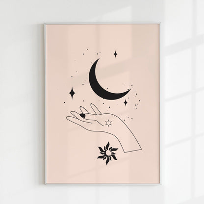 Spirituality Moon & Hand - Pathos Studio - Art Prints