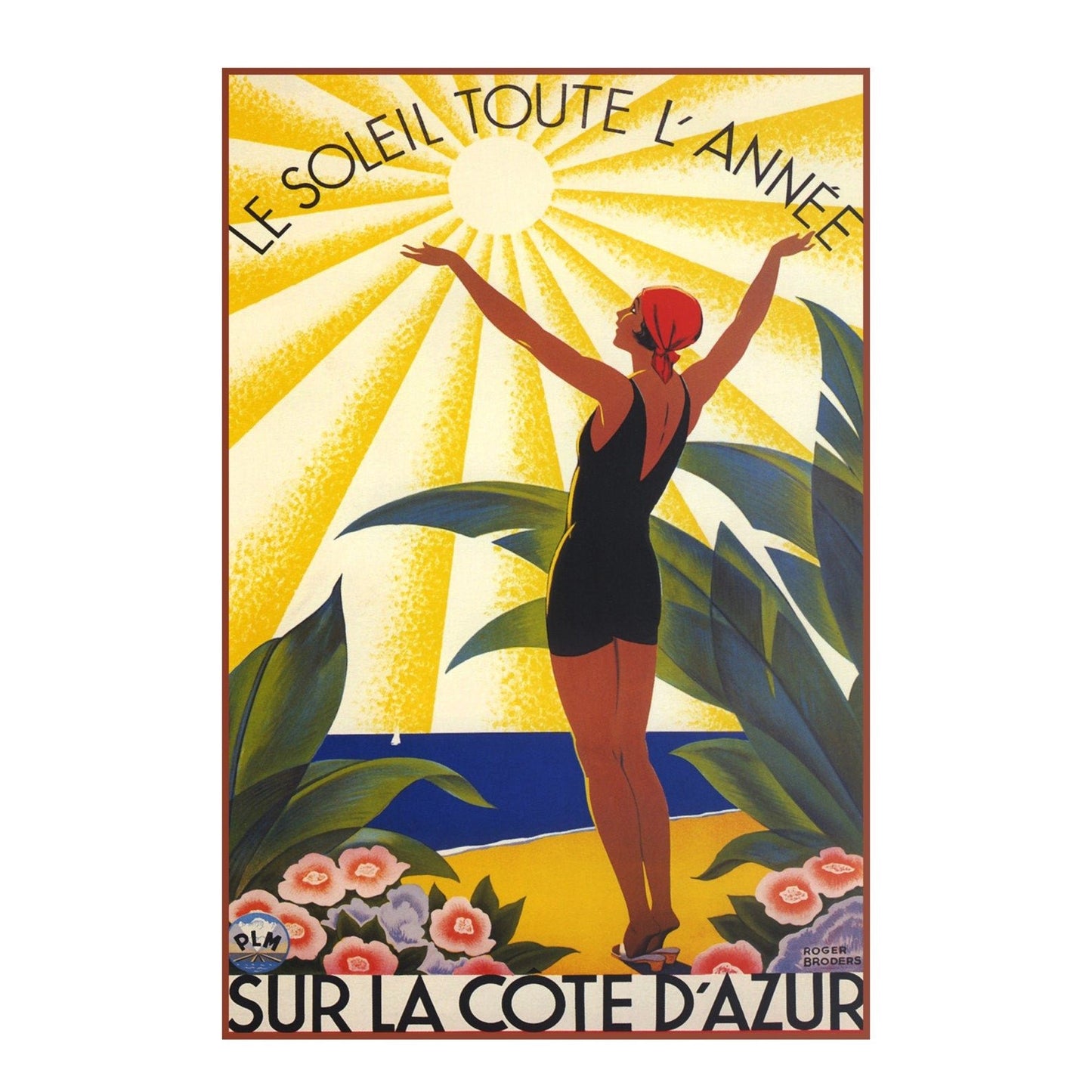Sur La Côte d'Azur - Affiche de voyage Vintage France