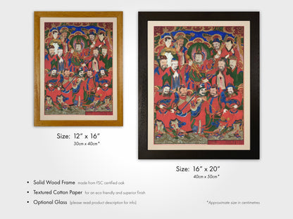 The Heavenly Dragon General with Attendants (Traditional Korean Art) - Pathos Studio - Art Prints