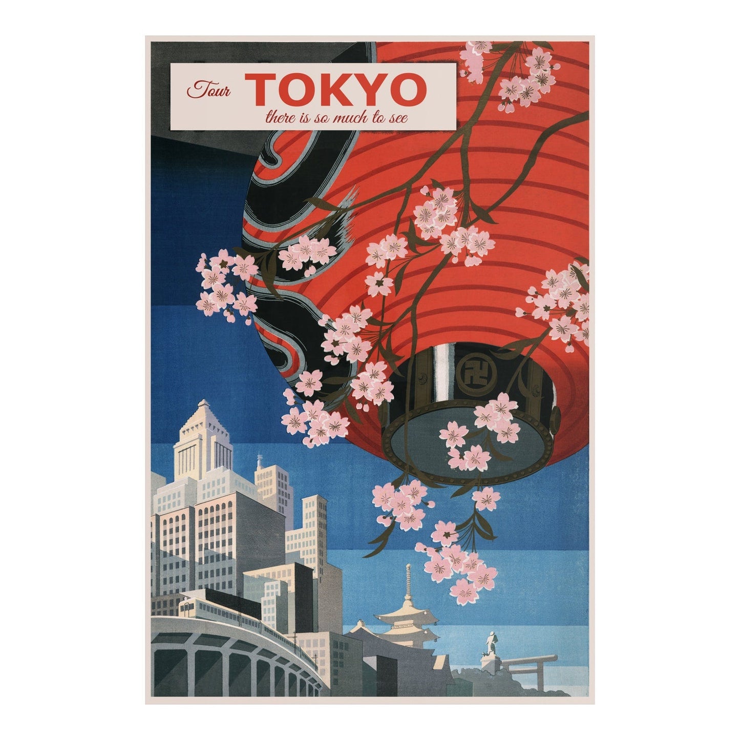 Tour Tokyo - Affiche de voyage vintage au Japon
