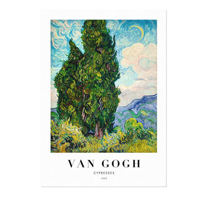 VINCENT VAN GOGH - Cypresses  (Poster Style)