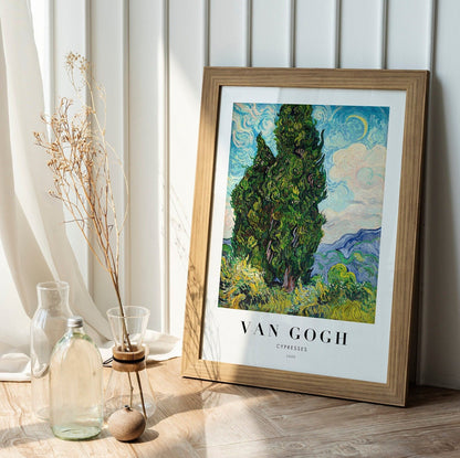 VINCENT VAN GOGH - Cypresses (Poster Style) - Pathos Studio - Art Prints