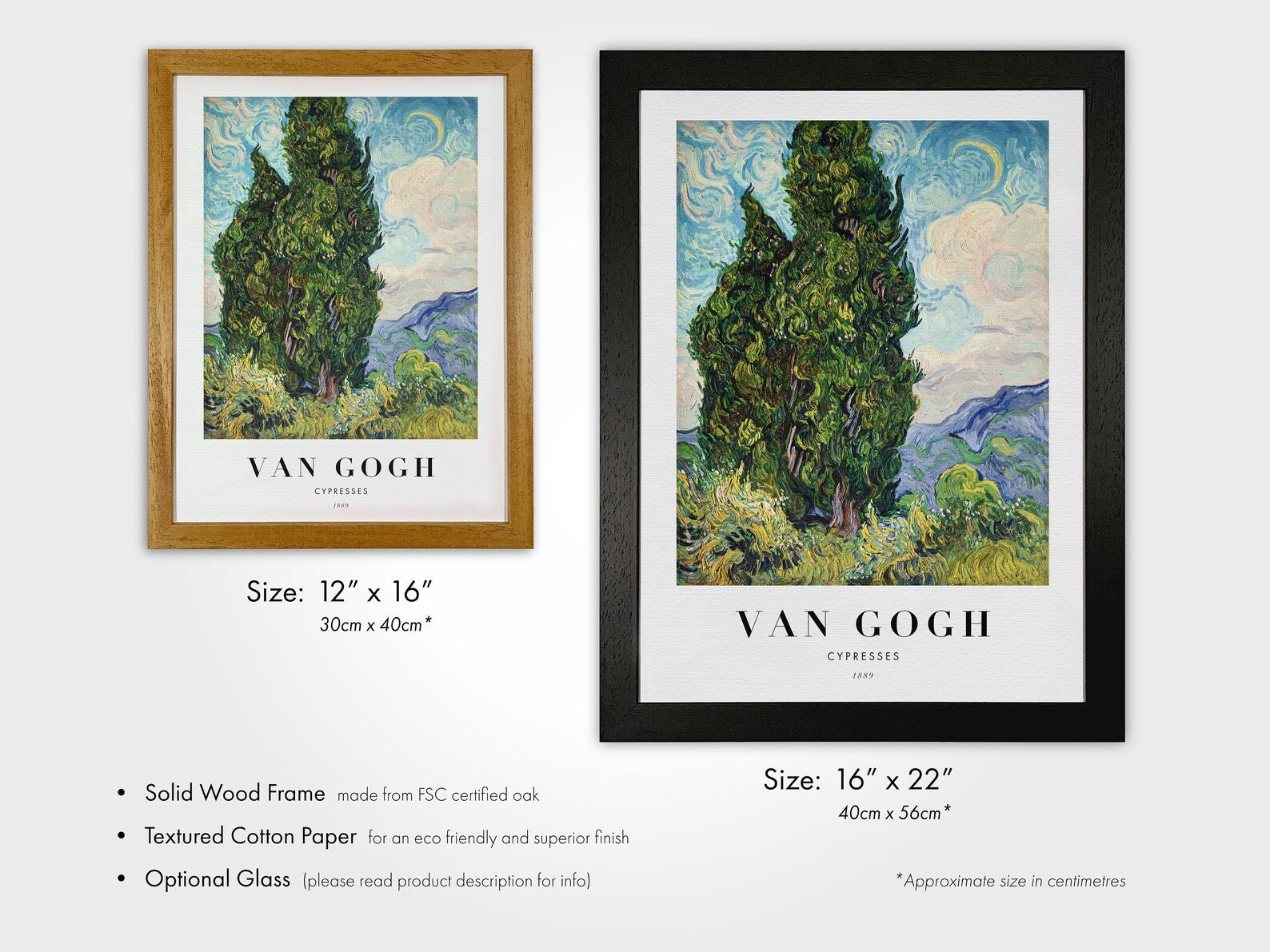 VINCENT VAN GOGH - Cypresses (Poster Style) - Pathos Studio - Art Prints