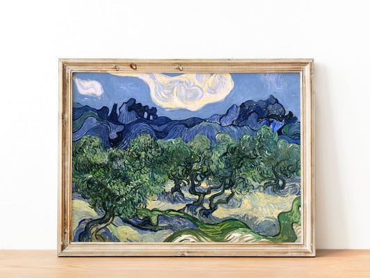 VINCENT VAN GOGH - Olive Trees with the Alpilles in Background - Pathos Studio - Art Prints