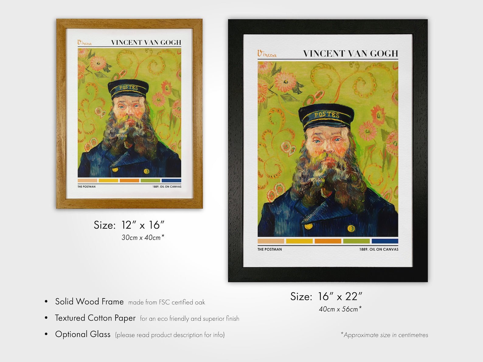VINCENT VAN GOGH - The Postman (Color Palette Print) - Pathos Studio - Art Prints