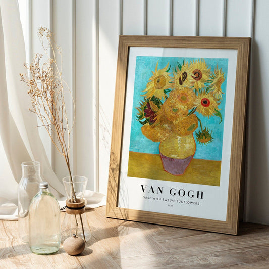 VINCENT VAN GOGH - Vase with Twelve Sunflowers (Poster Style) - Pathos Studio - Art Prints