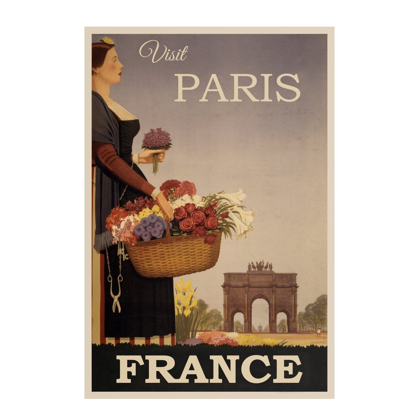 Besuchen Sie Paris - Vintages Frankreich-Reiseplakat