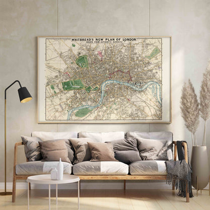Whitbread's New Plan Of London (Vintage City Map) - Pathos Studio - Art Prints