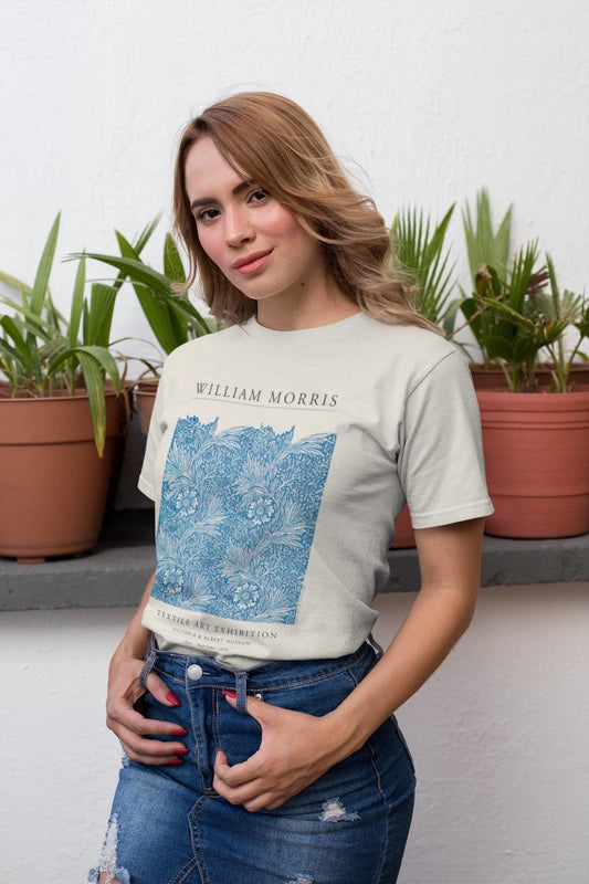 WILLIAM MORRIS - Blue Marigold Exhibition T-Shirt