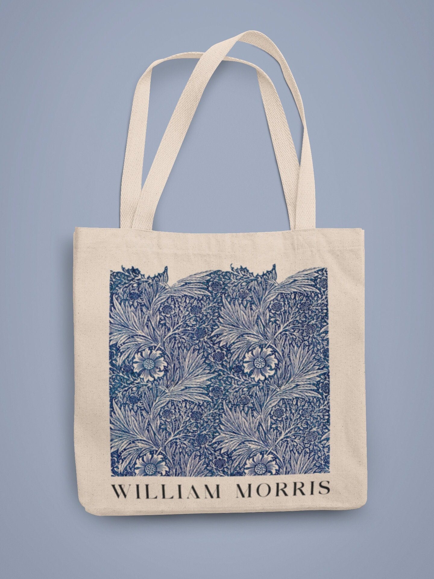 WILLIAM MORRIS - Blue Marigold Tote Bag - Pathos Studio - Tote Bags