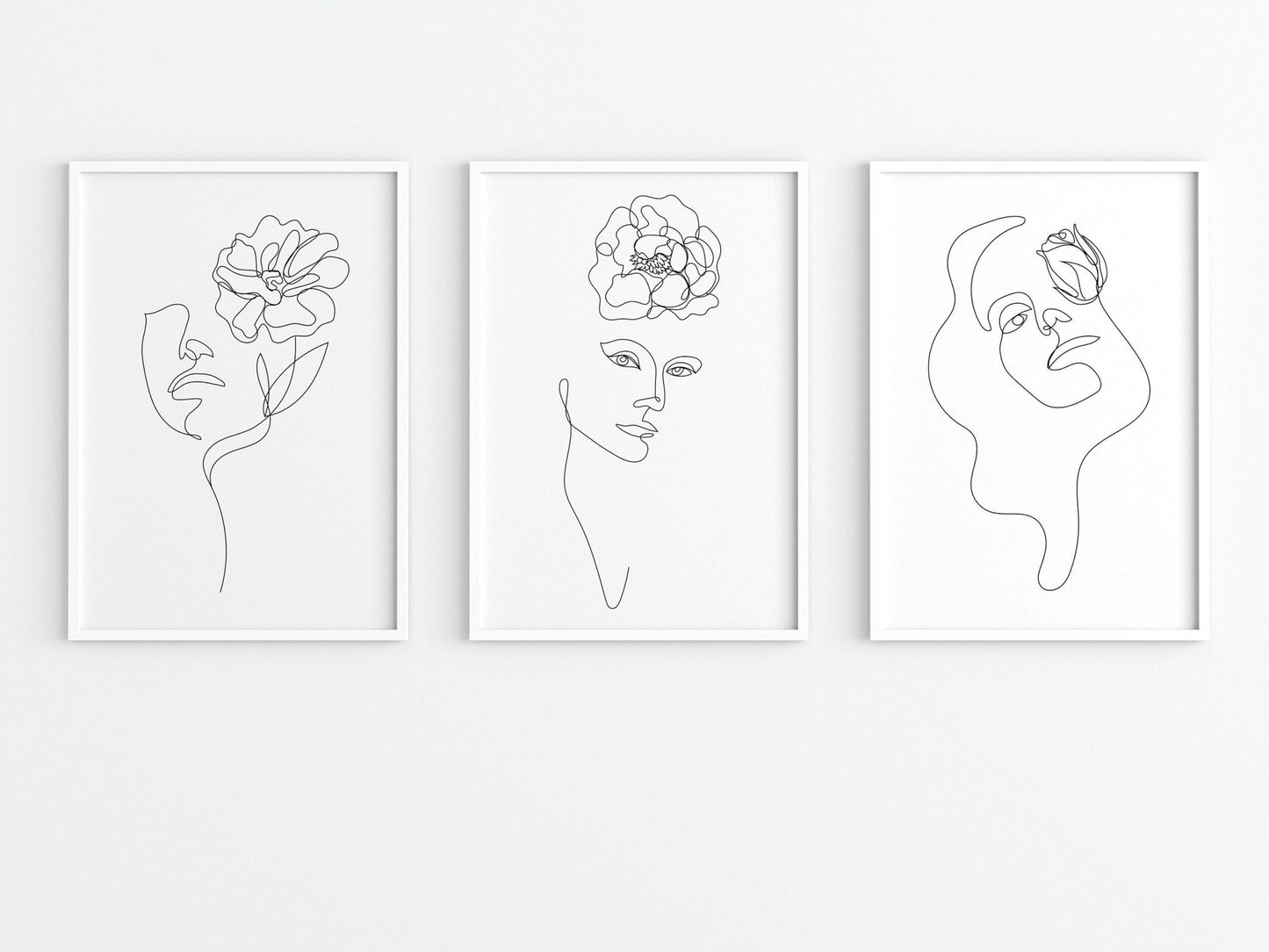 Woman & Flower Line Art Print 02 - Pathos Studio - Art Prints