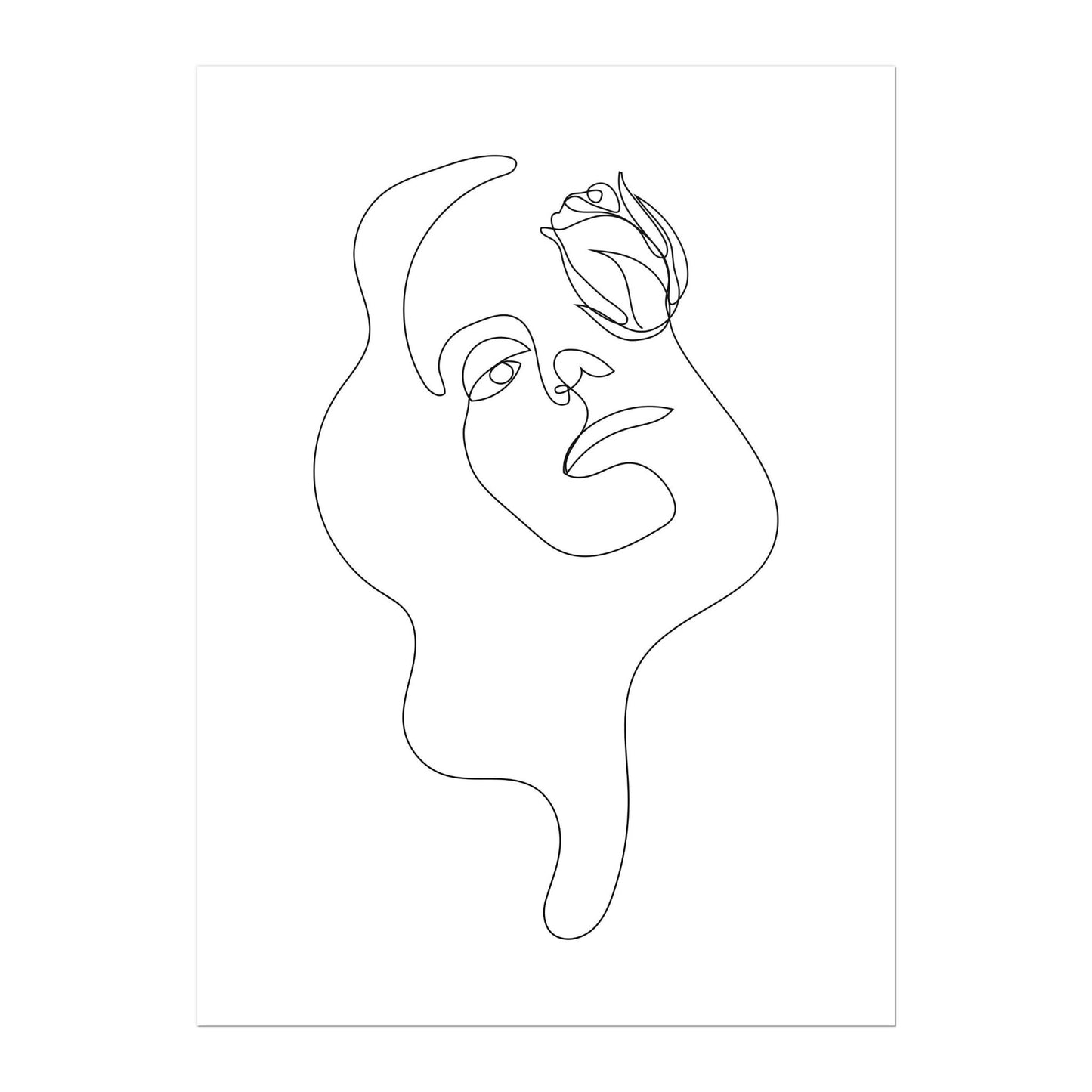 Woman & Flower Line Art Print 03 - Pathos Studio - Art Prints