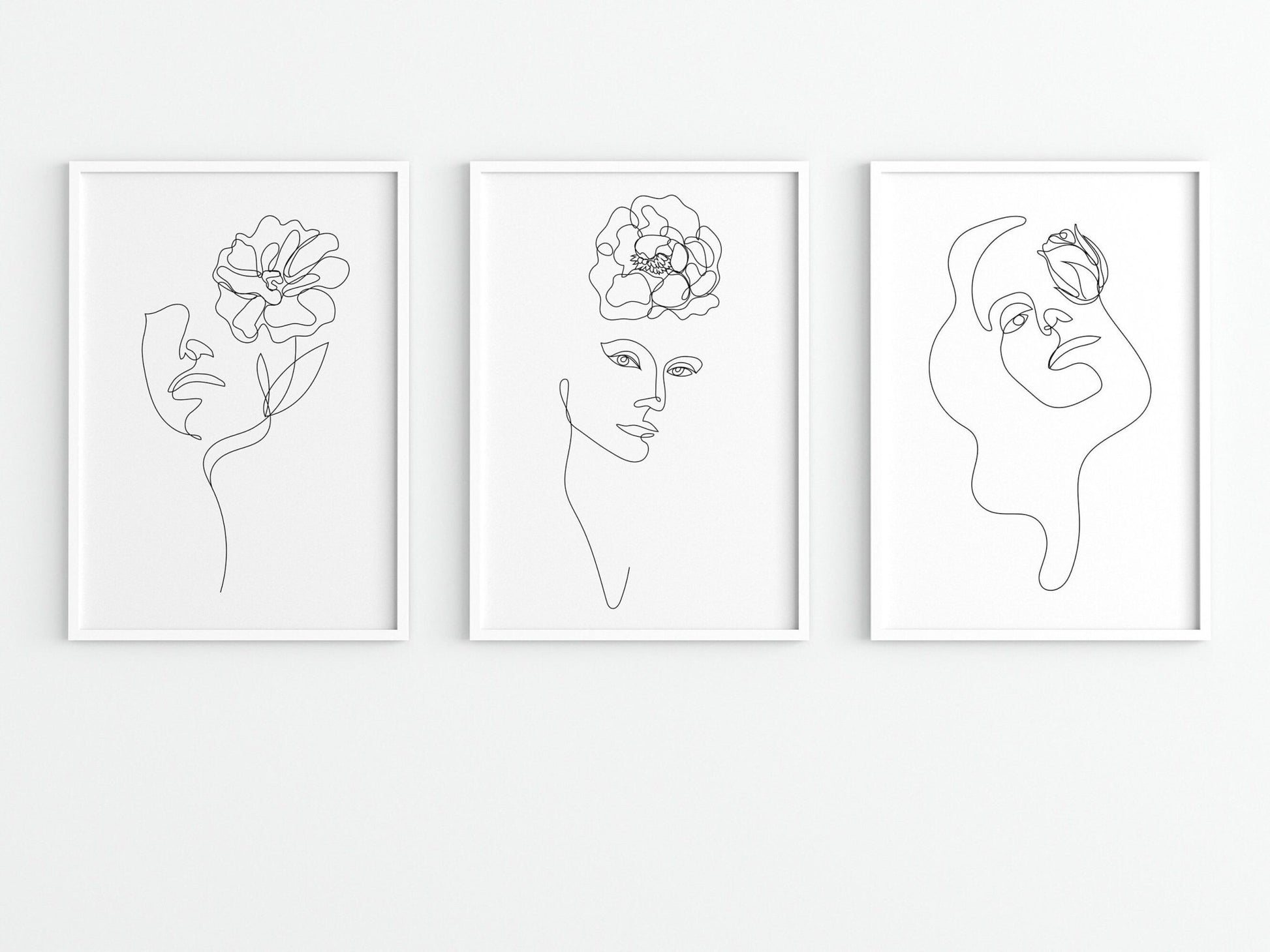 Woman & Flower Line Art Print 03 - Pathos Studio - Art Prints